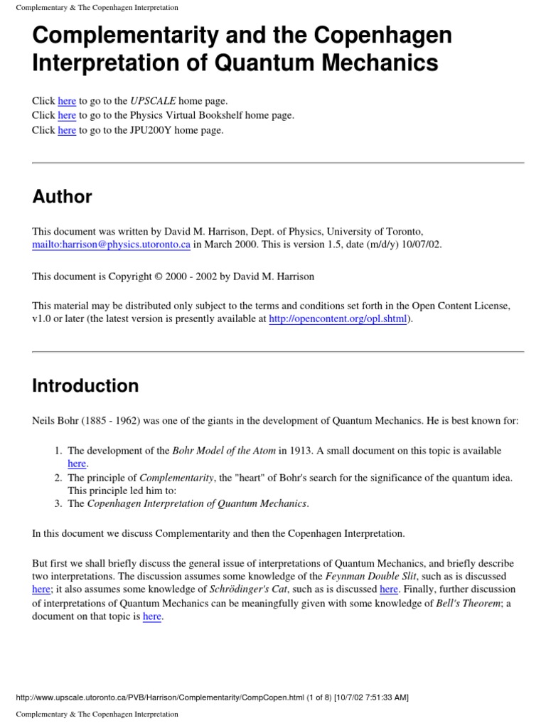 Physics complementarity and copenhagen interpretation of quantum