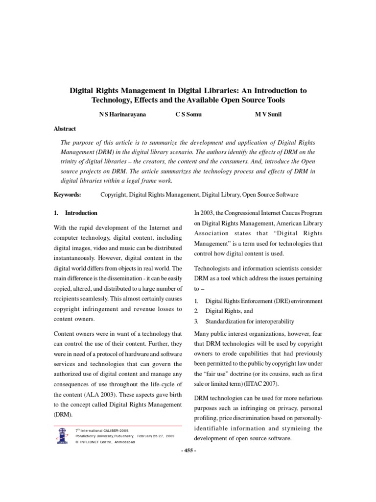 Digital Rights Management in Digital Libraries An Introduction To