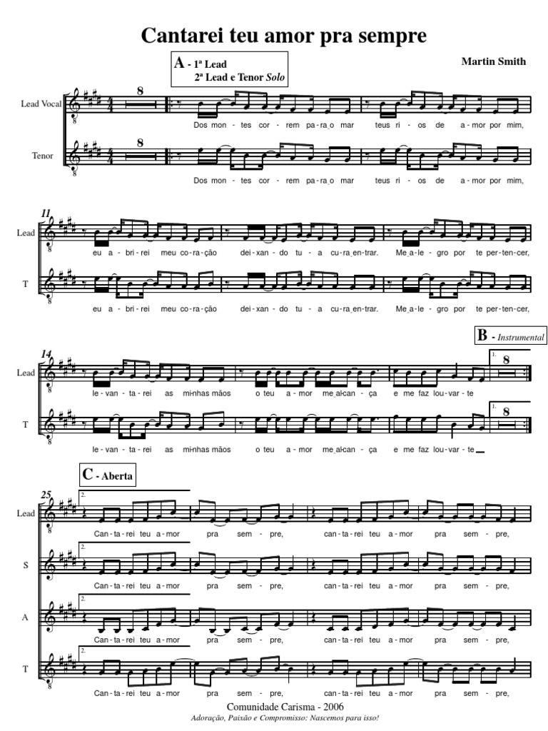 Cantarei Teu Amor Pra Sempre Vocal | PDF