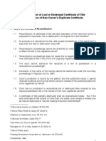 Land Registration - Reconstitution PDF
