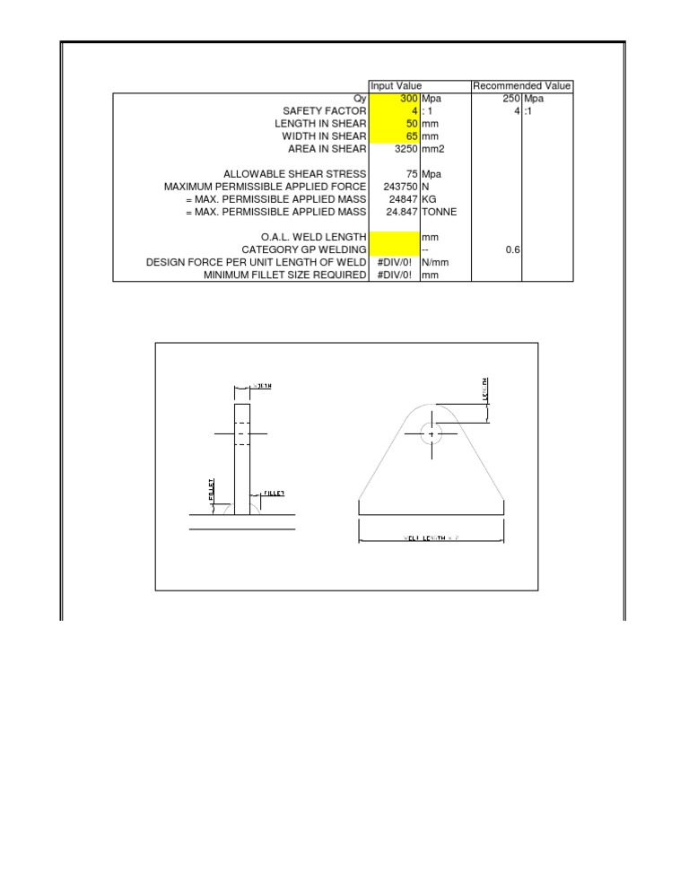Lifting Lug Capacity Mechanical Engineering Applied And