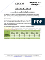 JEE Main 2013 Weightage Analysis