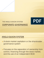 Corporate Governance: The Anglo-Saxon System