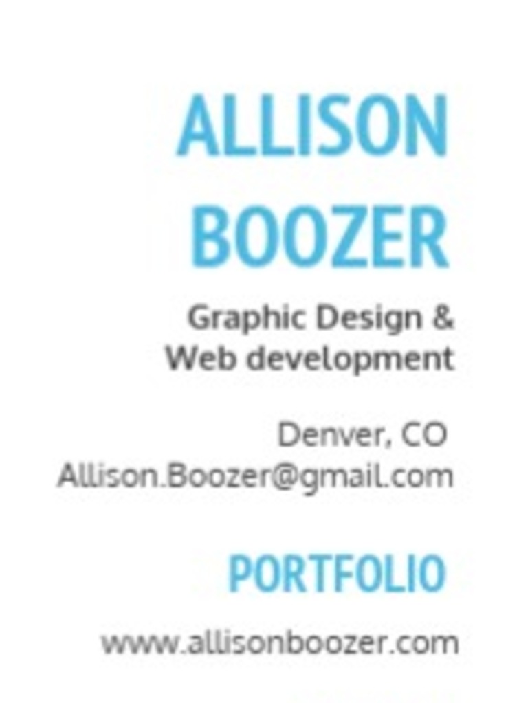 Allison Boozer: Graphic Design & Web Development | PDF