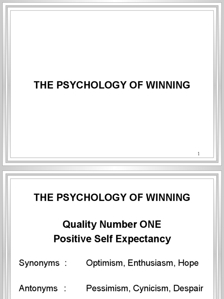 The Psychology of Winning PDF Optimism Motivation(00)