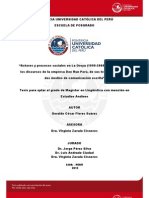 Actores y Procesos en La Oroya. Analisis Del Discurso (T)