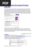 Cara Mengatasi Has Stopped Working Pada PES