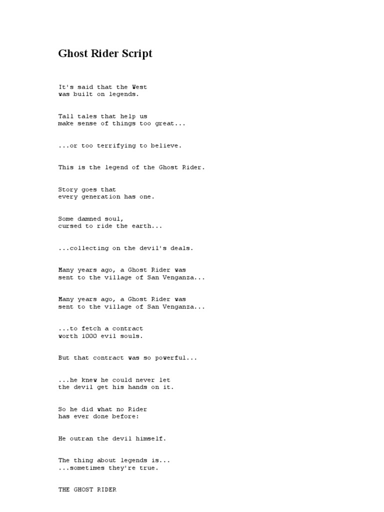 Ghost Rider Scriptasjkeeeeeeeeeeeeee | PDF | Religion And Belief