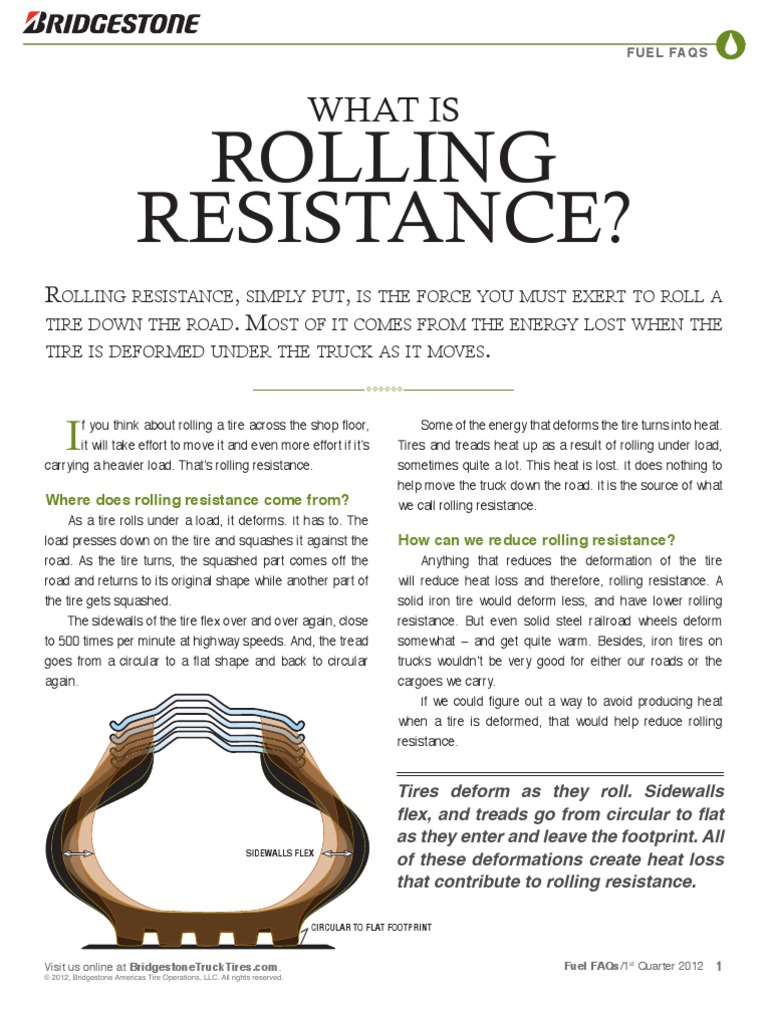Rolling Resistance Explained Tire Vehicle Technology