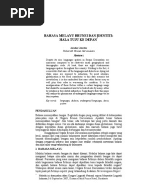 Bahasa Melayu Brunei Dan Identiti Hala Tuju Ke Depan Pdf