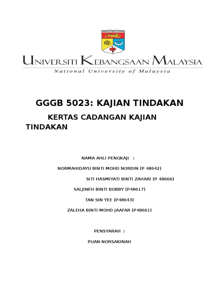 Proposal Kajian Tindakan Pdf