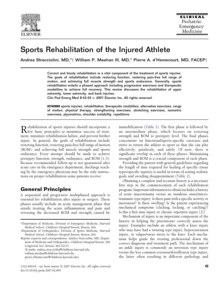 Sports Rehabilitation for Injured Athletes | PDF | Ankle | Shoulder
