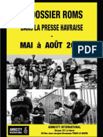 Les Roms dans la presse havraise de mai à septembre 2013 Amnesty International Le Havre