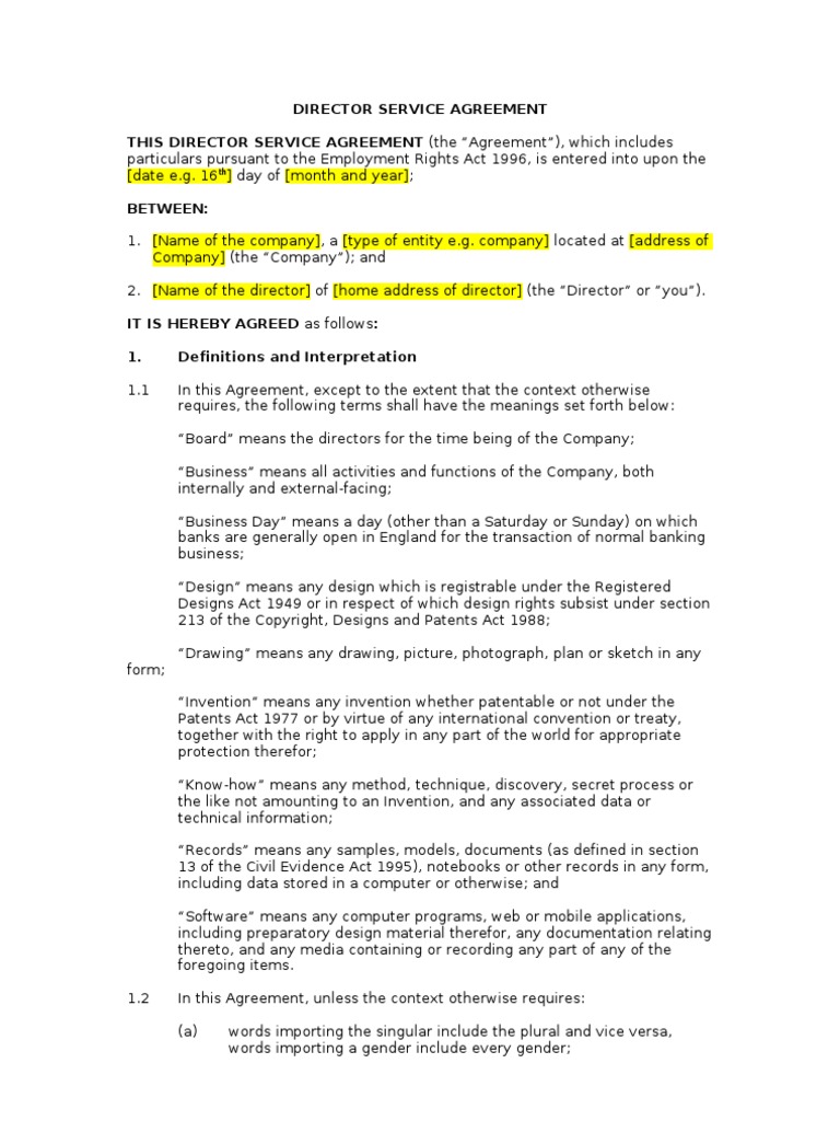 Image 19 for Directors Service Agreement Template