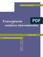 Francophonie Et Relations Internationales