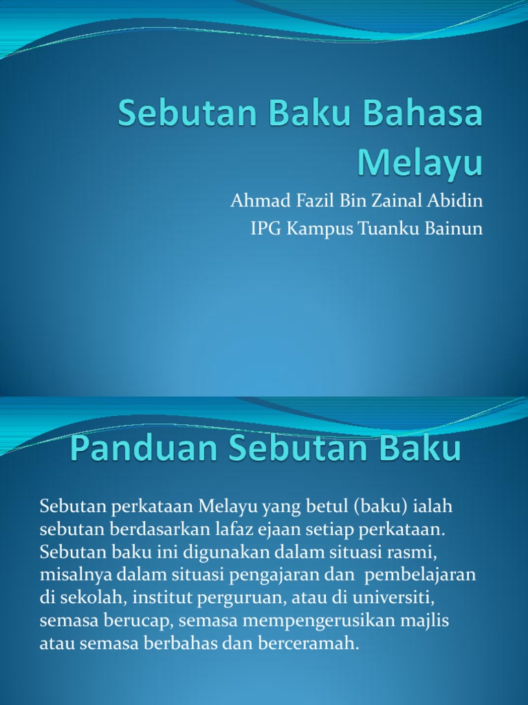 Sebutan Baku | PDF
