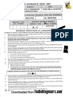 2007 Comedk Physics Chemistry