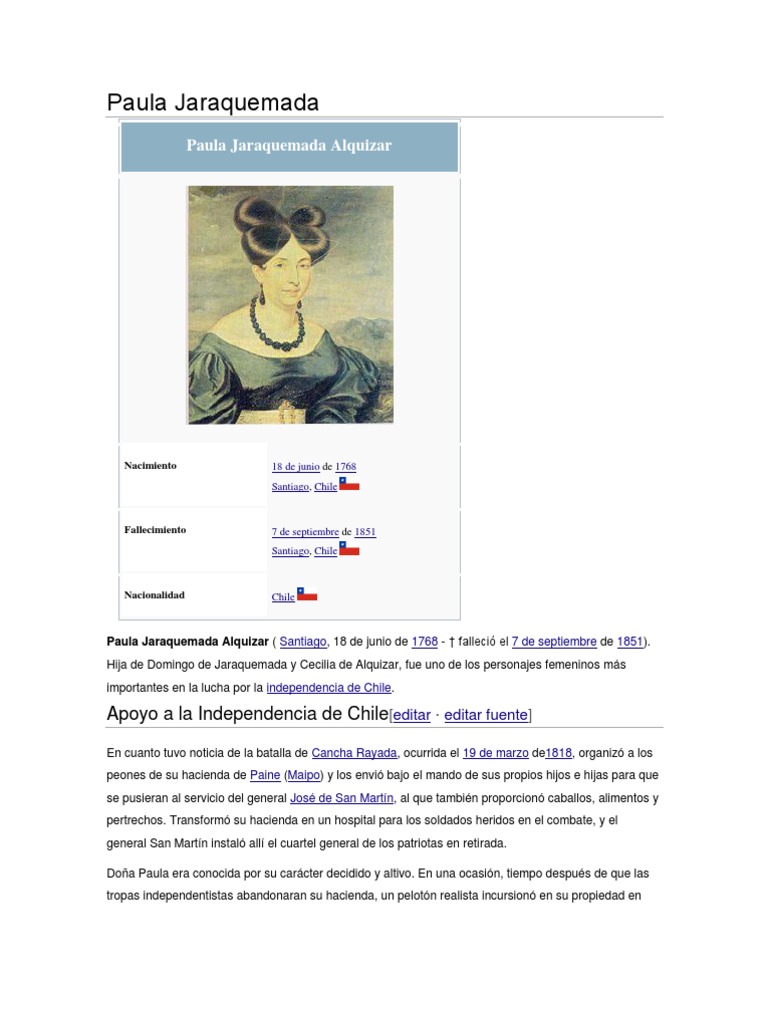 Biografa de Paula Jaraquemada | PDF | Viajes y turismo
