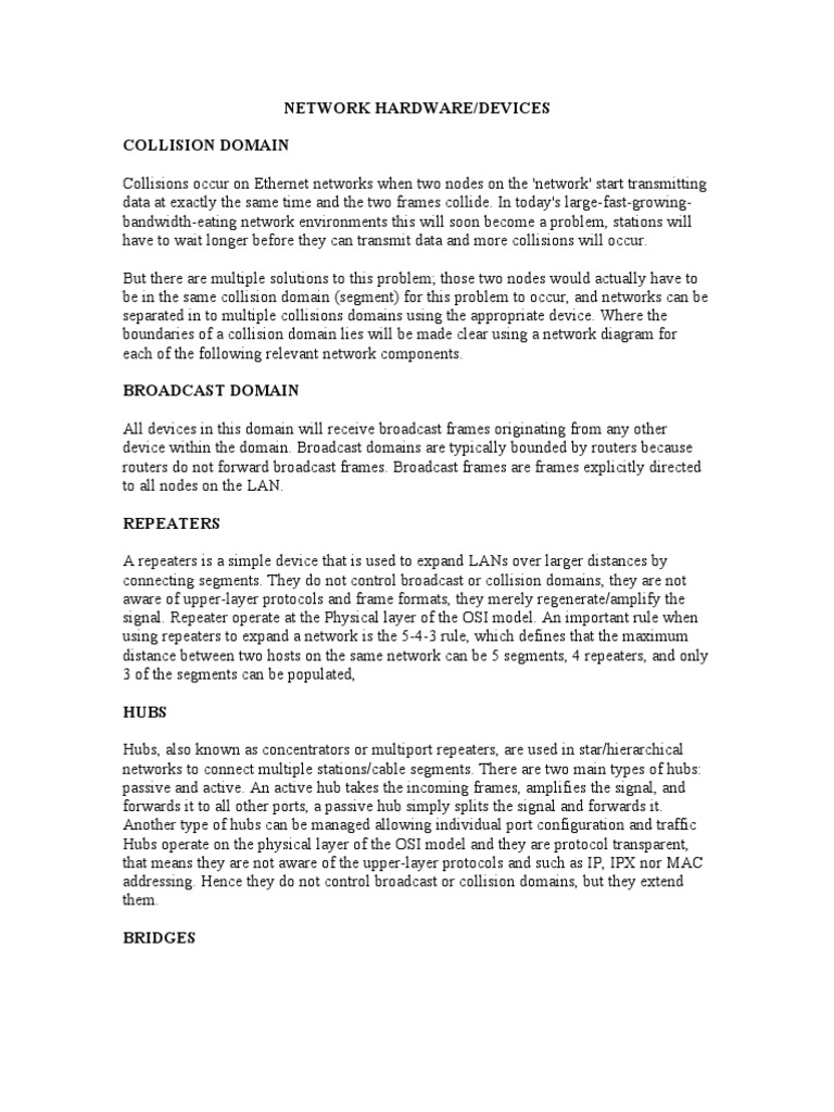 Network Hardware Devices | PDF | Network Switch | Network Interface ...