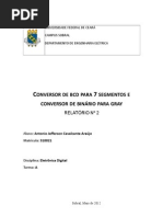 Relatório - Conversor BCD para 7 Segmentos
