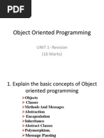 Object Oriented Programming: UNIT 1-Revision (16 Marks)