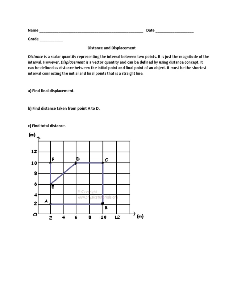 Physics Homework Distance and Displacement | PDF