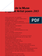 People de la Muse a typical Artist poem 2013