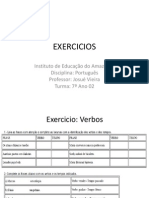 Exercícios de substituição de verbos