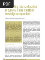 Download Brenda Dervin - Sense-Making Theory and Practice - An Overview of User Interests in Knowledge Seeking and Use by Roman Schwantzer SN166816567 doc pdf
