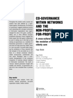 Co-Governance Within Networks and The Non-Profit - For-Profit Divide