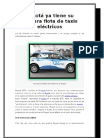 Bogotá Ya Tiene Su Primera Flota de Taxis Eléctricos