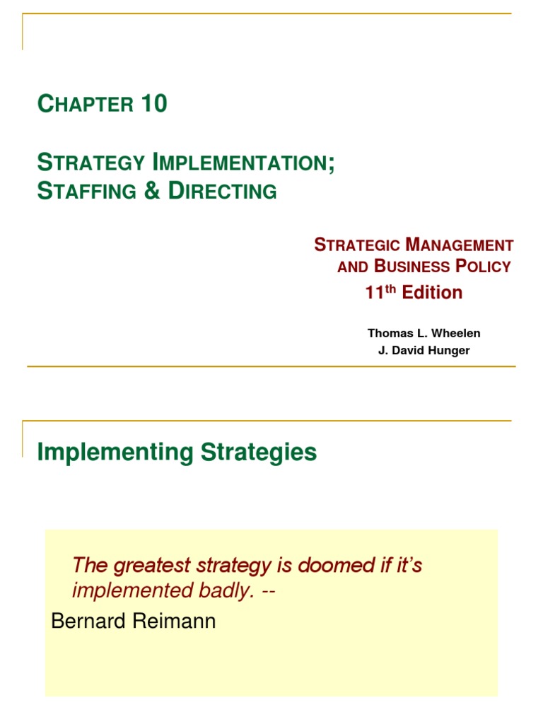 Effective Strategies for Implementation | PDF | Strategic Management ...