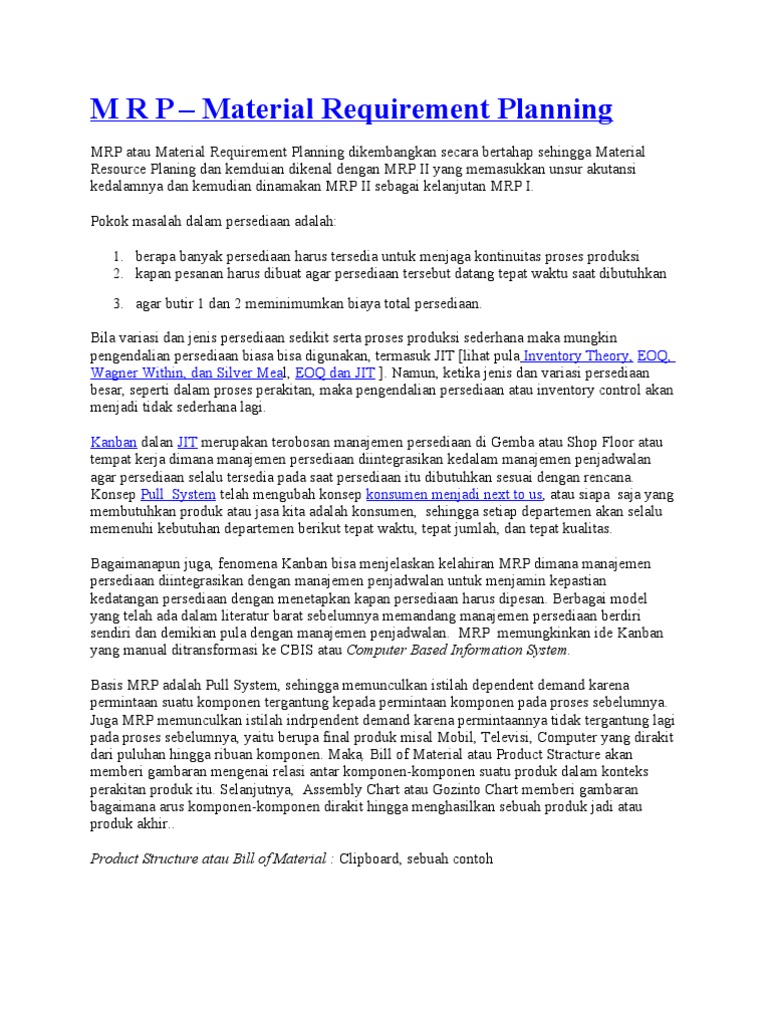Material Requirement Planning PDF