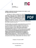 Sobre los proyectos finaciados con el plan E del Gobierno de España