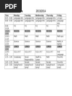 7th Grade Class Schedule Overview | PDF
