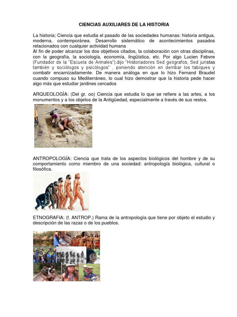 Ciencias Auxiliares de La Historia Antropología Psicología