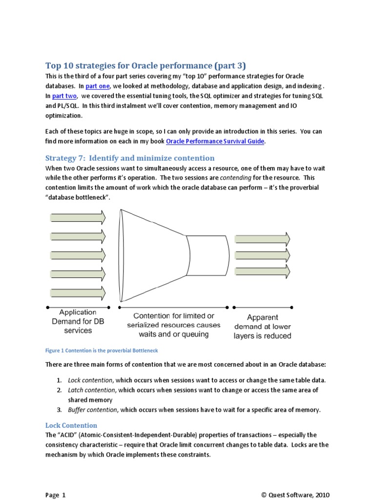 Top 10 Strategies For Oracle Performance Part 3 | PDF | Cache ...
