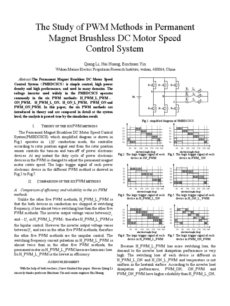PWM Methods in Brushless DC Motors | PDF | Power Inverter | Power ...