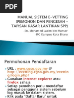 Manual Sistem E-Vetting (Pemohon Dan Pengesah