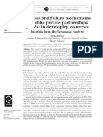 Success and Failure Mechanisms of Public Private Partnerships (PPPS) in Developing Countries