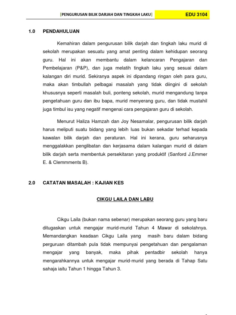 Pengurusan Tingkah Laku Pdf