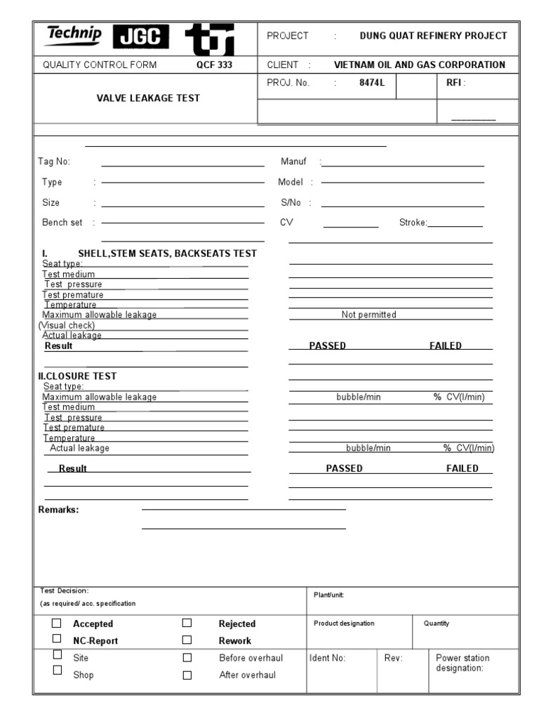 Test Decision:: (As Required/ Acc. Specification Plant/unit | PDF