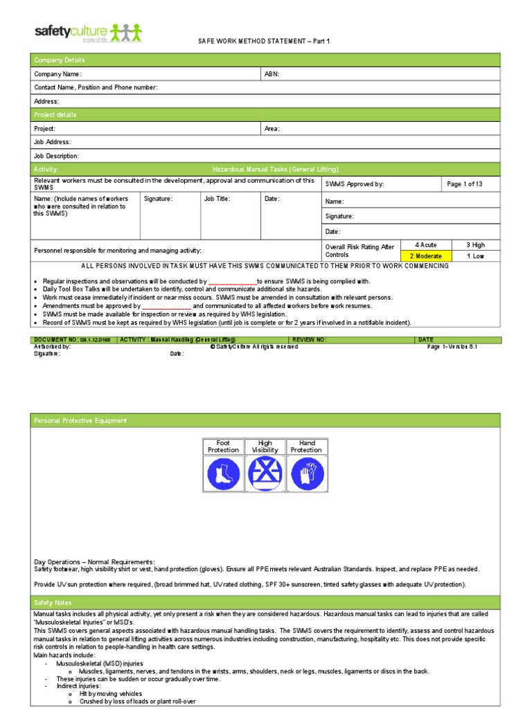 Manual Handling | Download Free PDF | Personal Protective Equipment ...