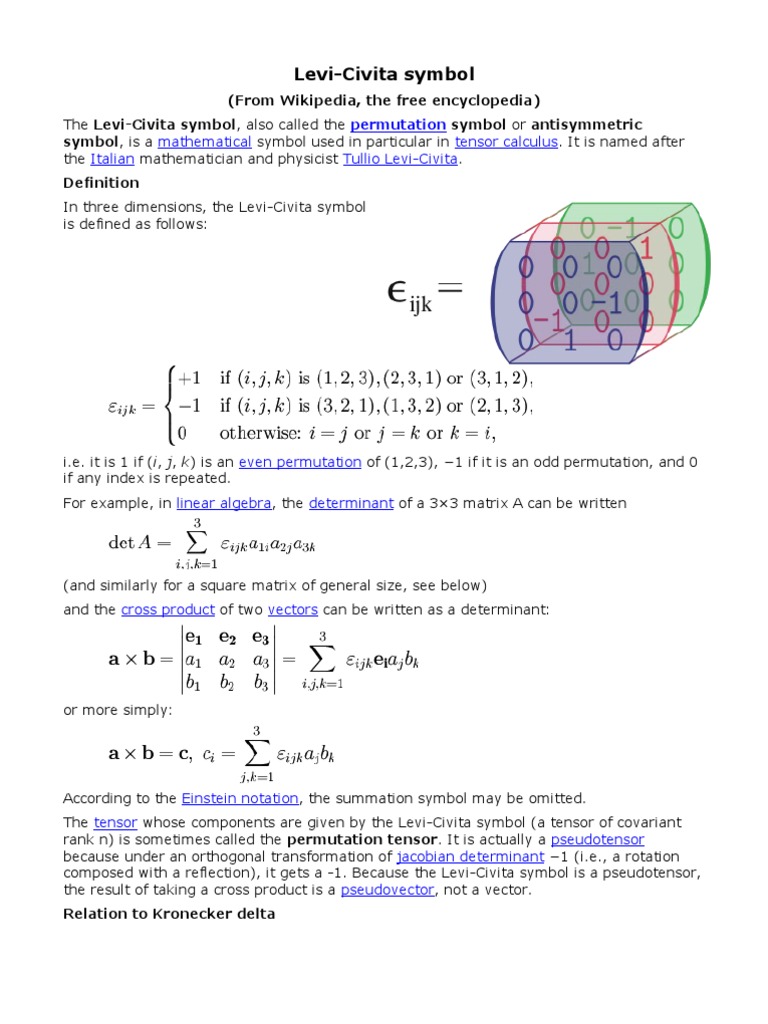 Levi Civita Notation | PDF | | Concepts
