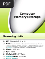 Memory, Storage (RAM, Cache, HDD, ODD, SSD, Flashdrives)