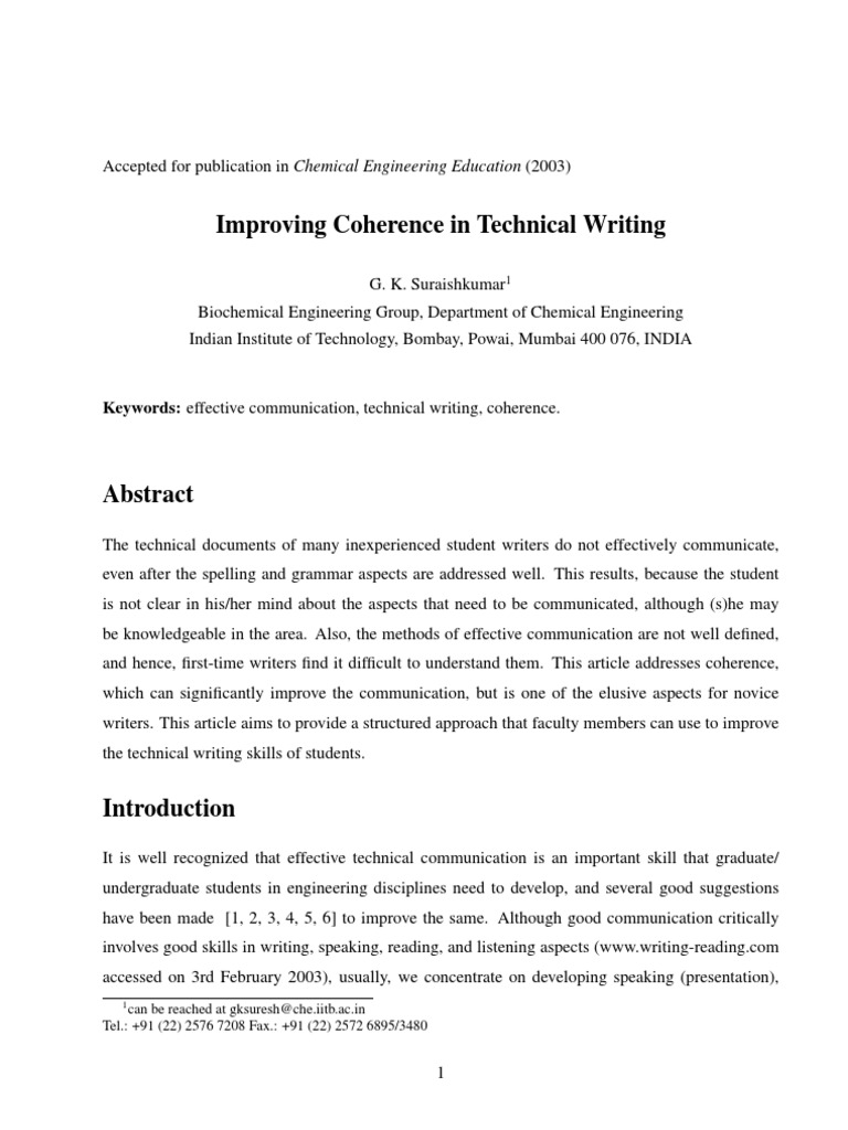 TECHNICAL WRITING FOR ENGINEERING PROFESSIONALS PDF intelligence overview