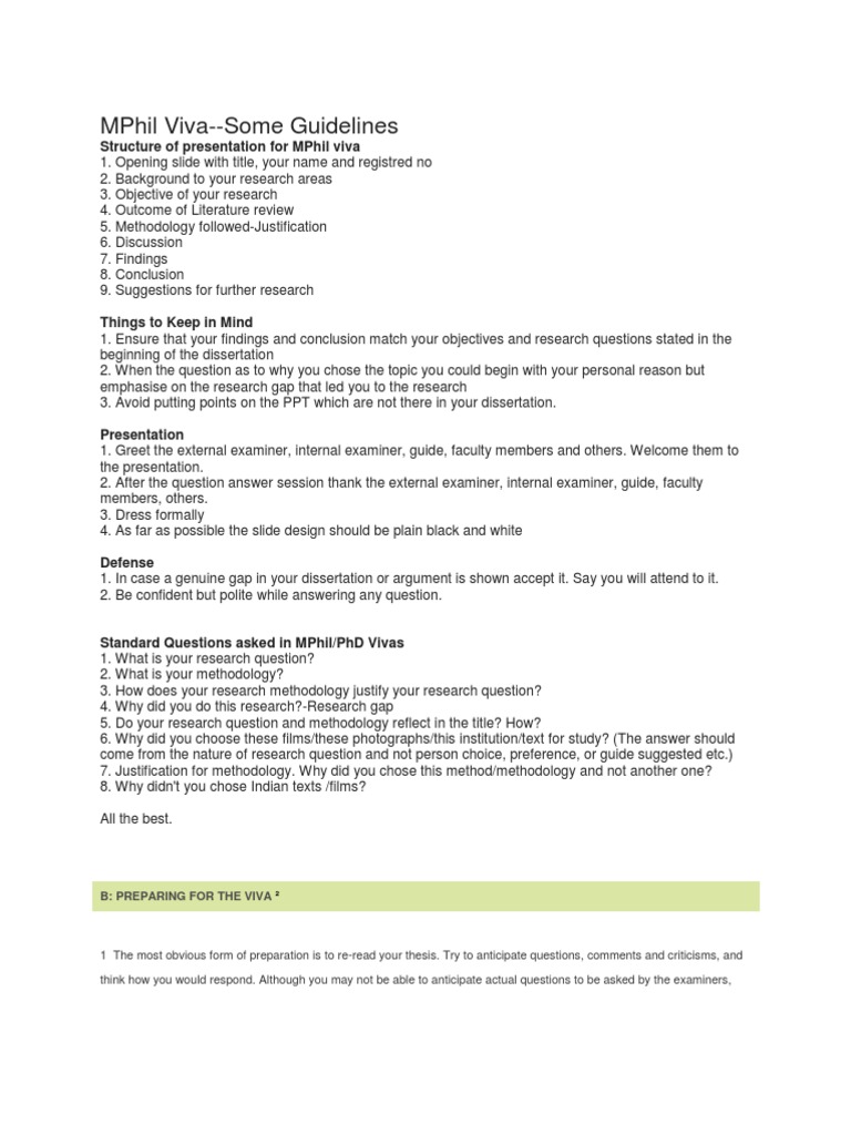 Sample phd viva answers picture