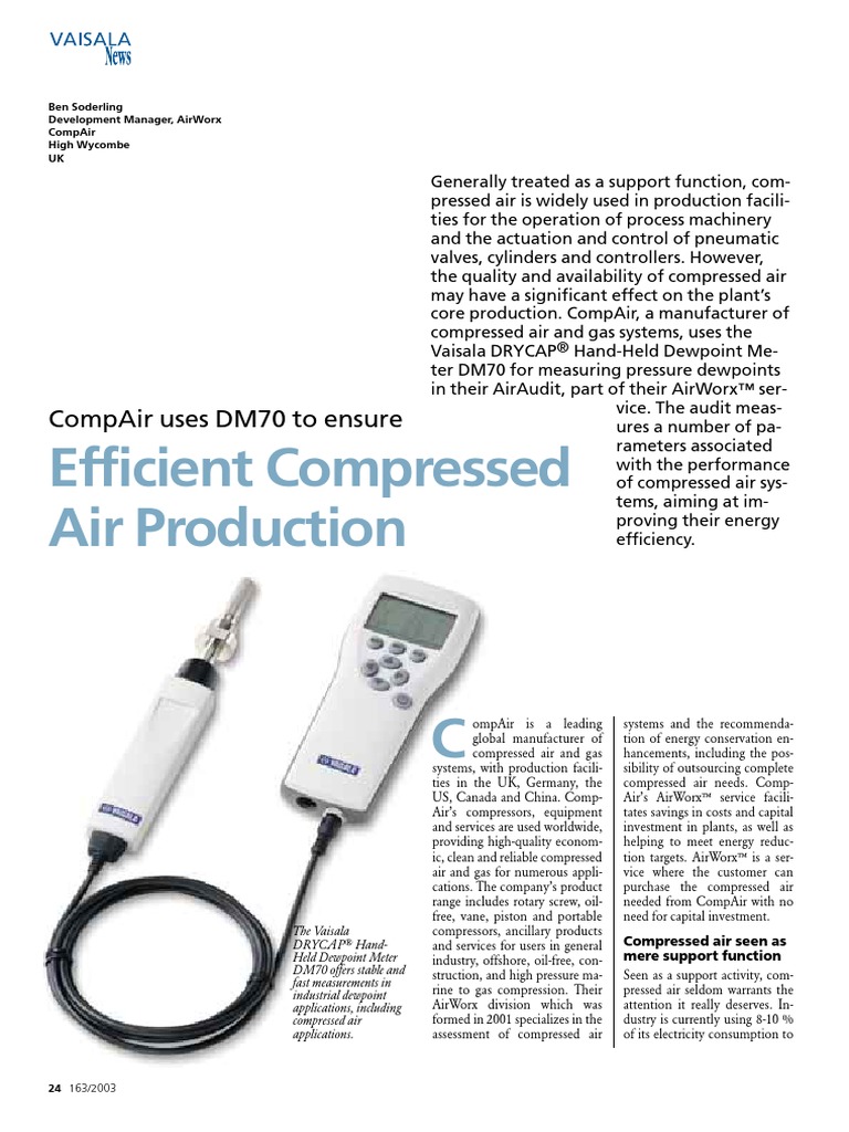 CompAir Uses DM70 To Ensure Efficient Compressed Air Production | PDF ...