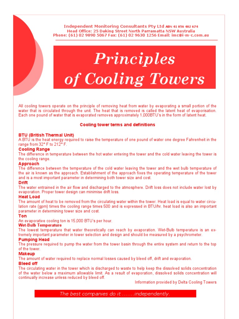 Cooling Tower Principles | PDF