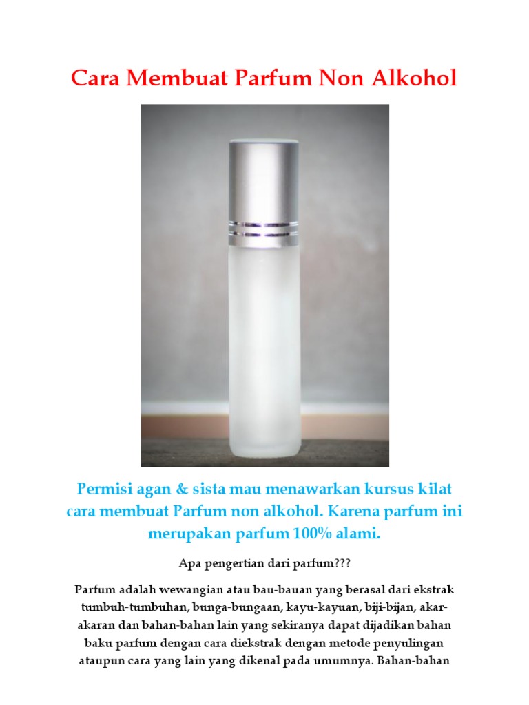 Cara Membuat Parfum Non Alkohol